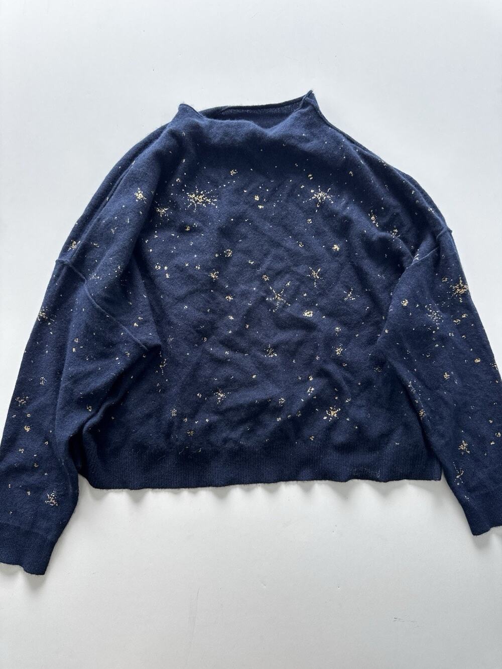 Anthropologie Pilcro 100% Cashmere Mock Neck Sweater Sz M